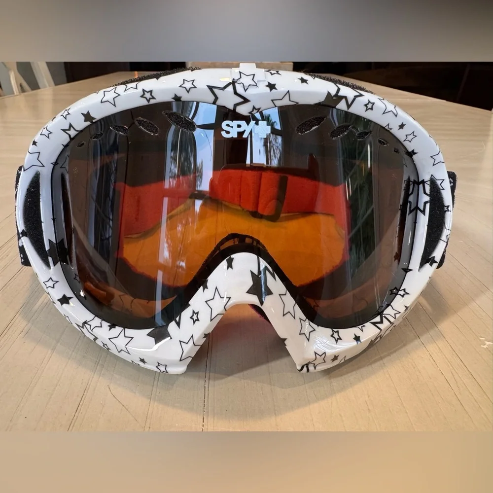 ❄️ Spy Targa Snow Goggles – White, Black & Pink Star Pattern ❄️  Youth Mini